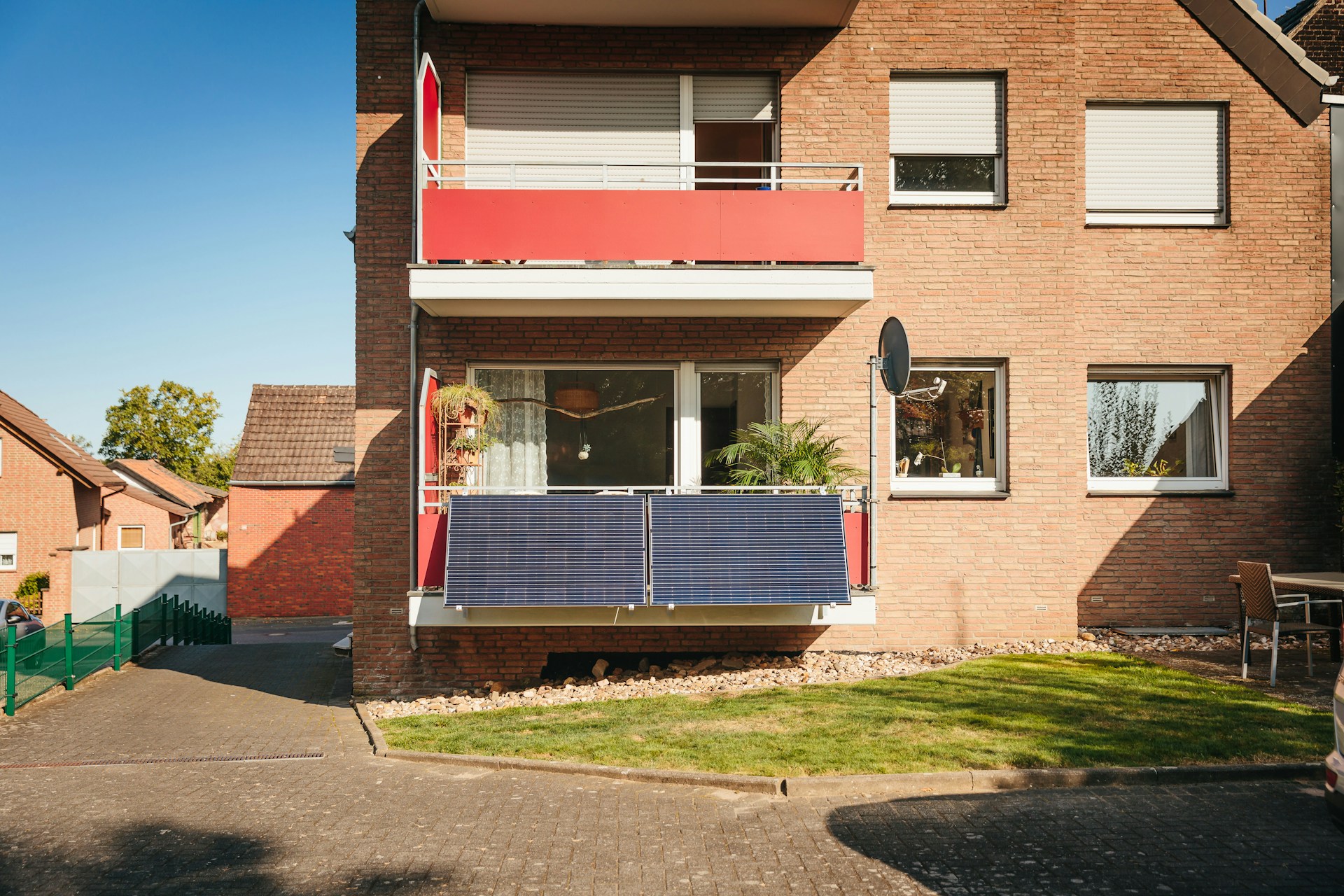 Plug-in solar panel on a balcony
